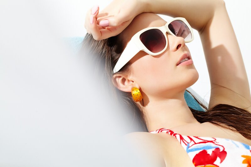 woman in sunglasses relaxing