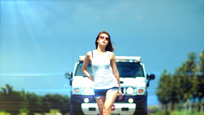 woman in sunglasses walking