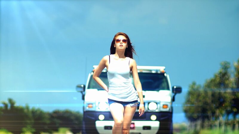woman in sunglasses walking