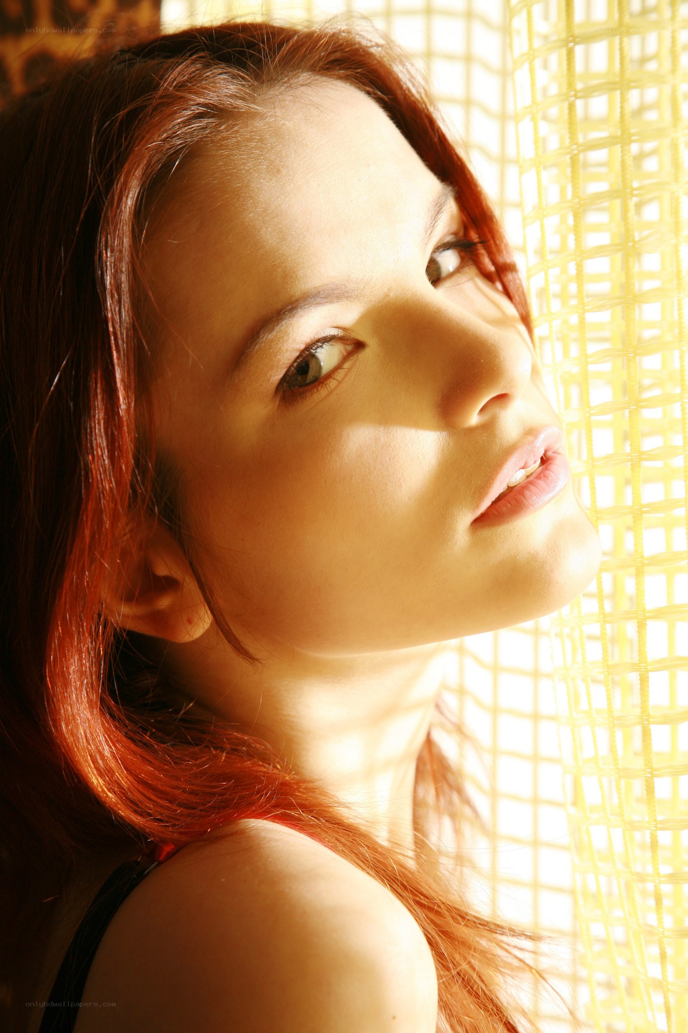 woman in sunlight by window