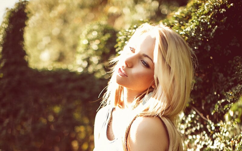 woman in sunlight outdoors