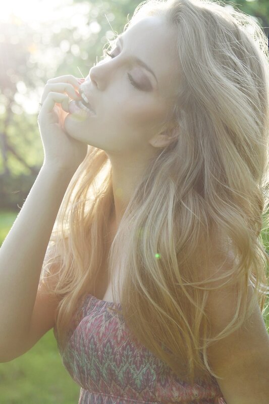 woman in sunlight outdoors