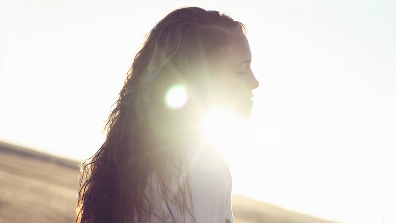 woman in sunlight profile