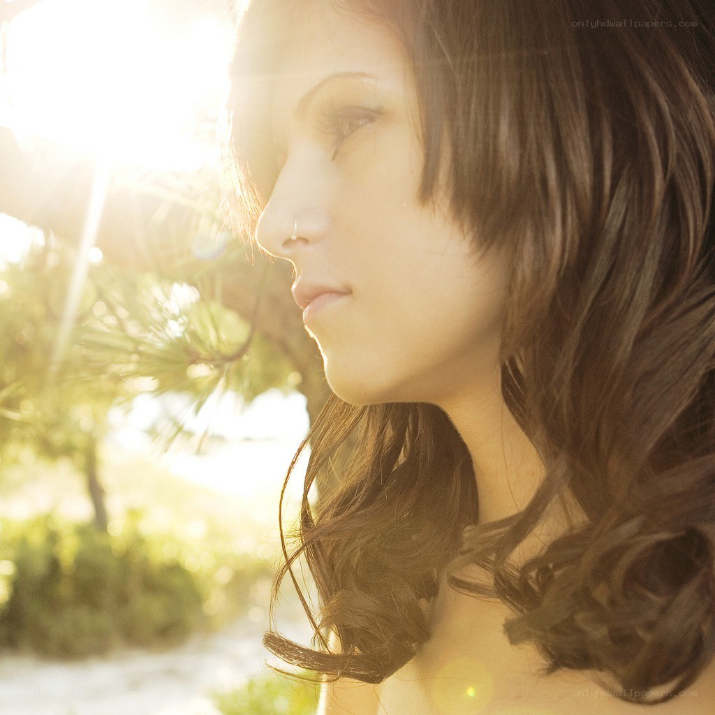 woman in sunlight profile