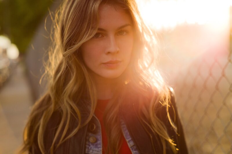 woman in sunset light