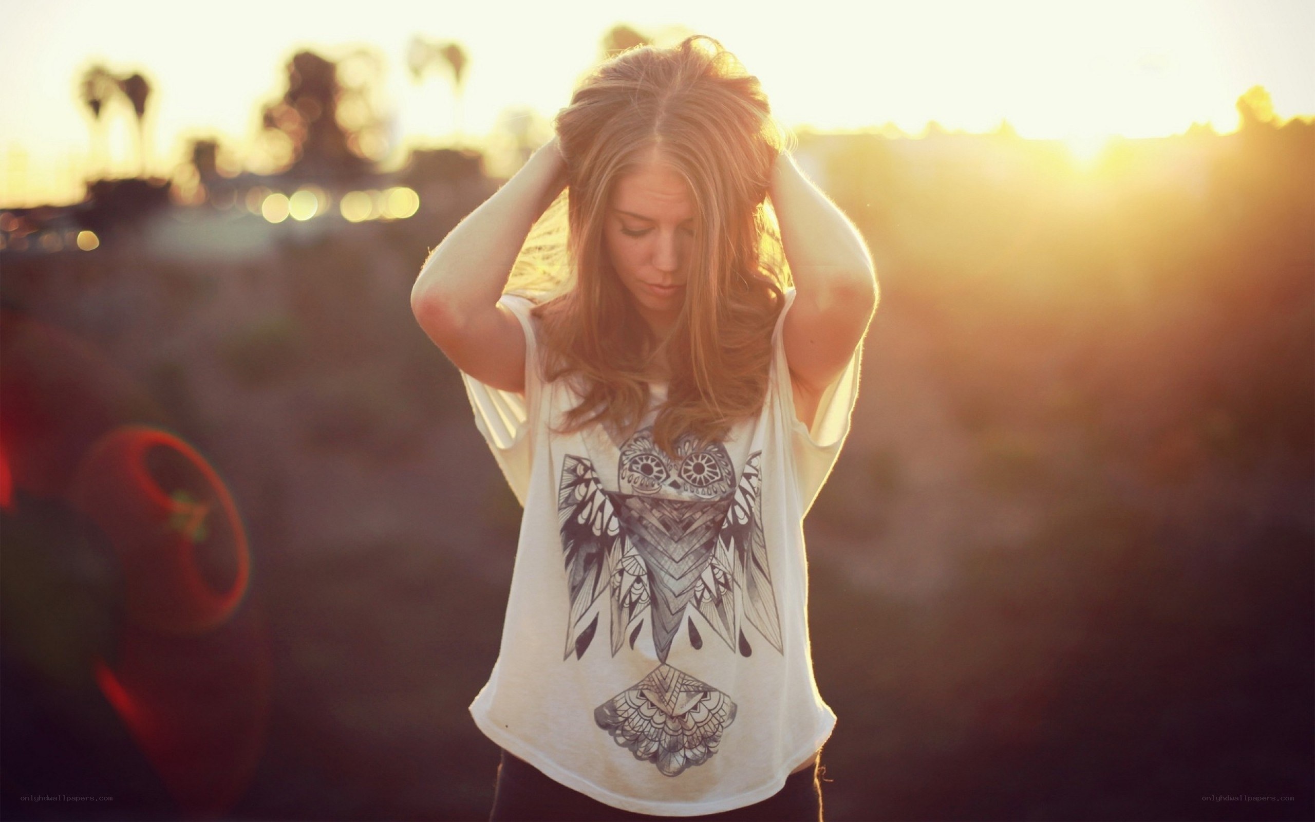 woman in sunset light