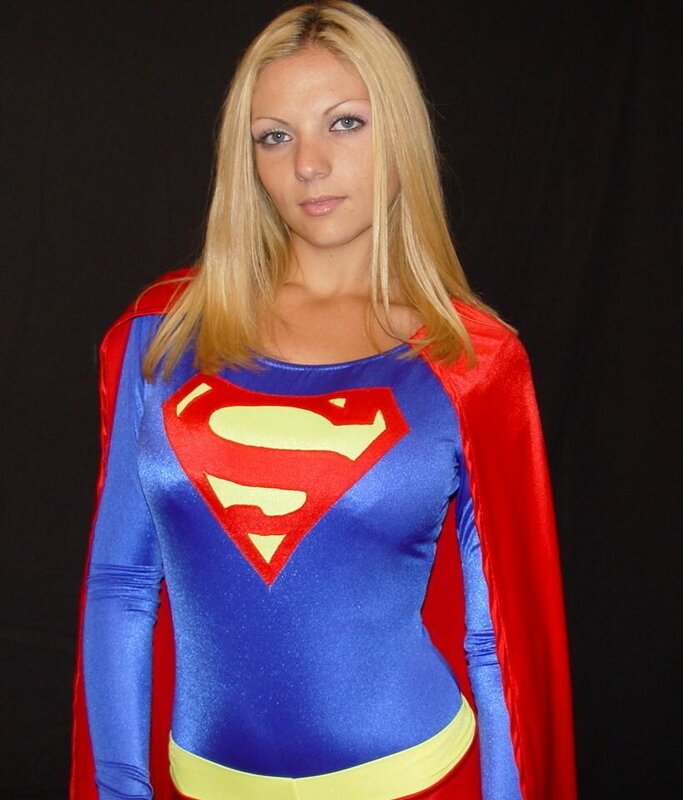 Woman in Supergirl Costume — Blue, Neutral