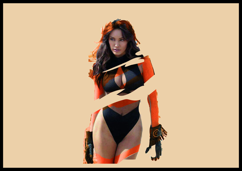 Woman in Superhero Costume — Black, Dramatic