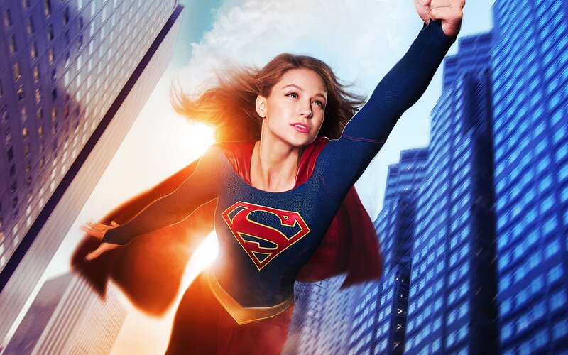 Woman in Superhero Costume — Blue, Dramatic, Afternoon, Photograph