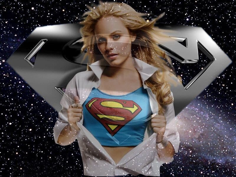 Woman in Superhero Costume — Blue, Dramatic