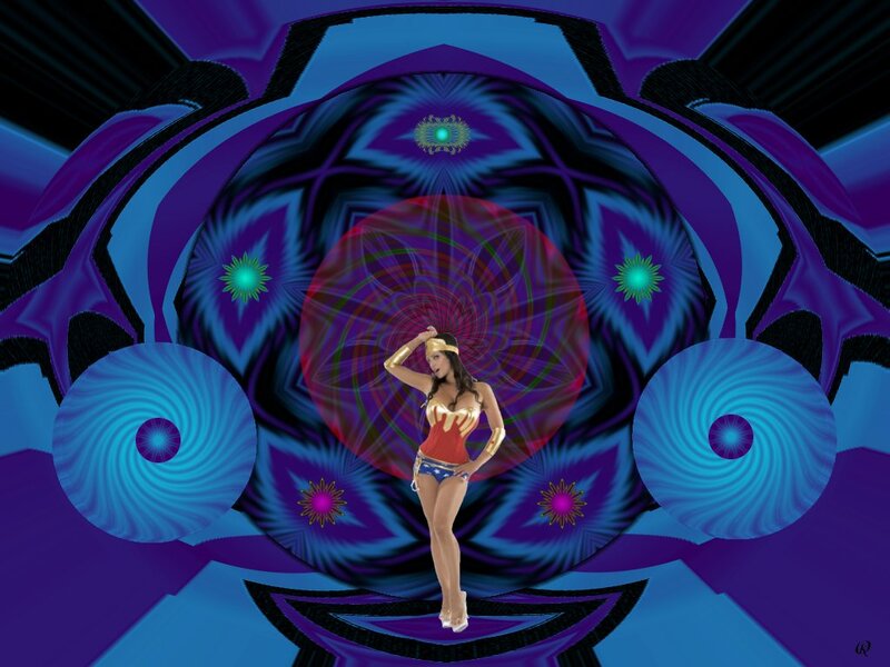 Woman in Superhero Costume — Blue, Hypnotic