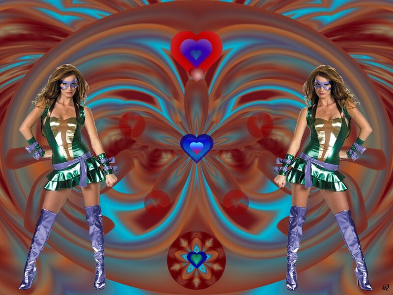 Woman in Superhero Costume — Green