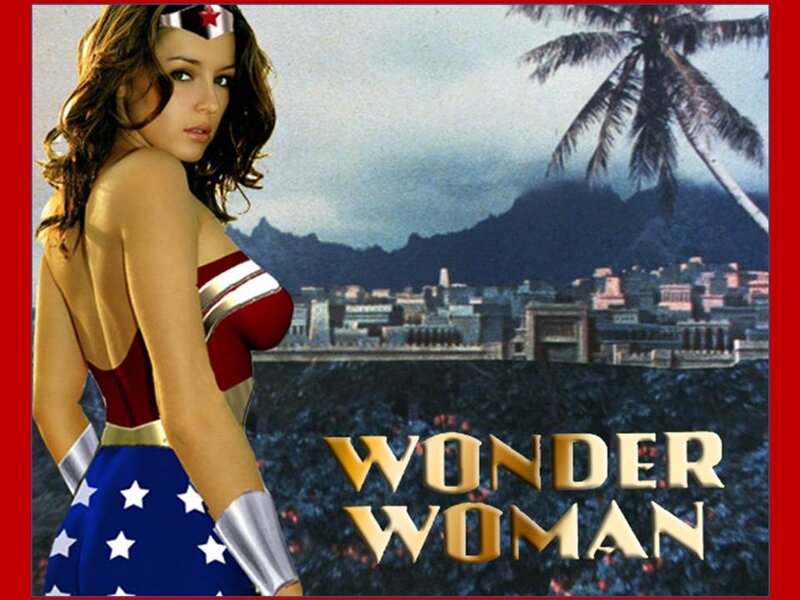 Woman in Superhero Costume — Red, Dramatic, Photograph, Cityscape