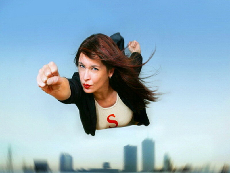 Woman in Superhero Pose