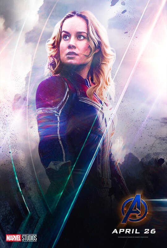 Woman in Superhero Suit — Blue, Dramatic, Digital Art, Marvel Studios Logo
