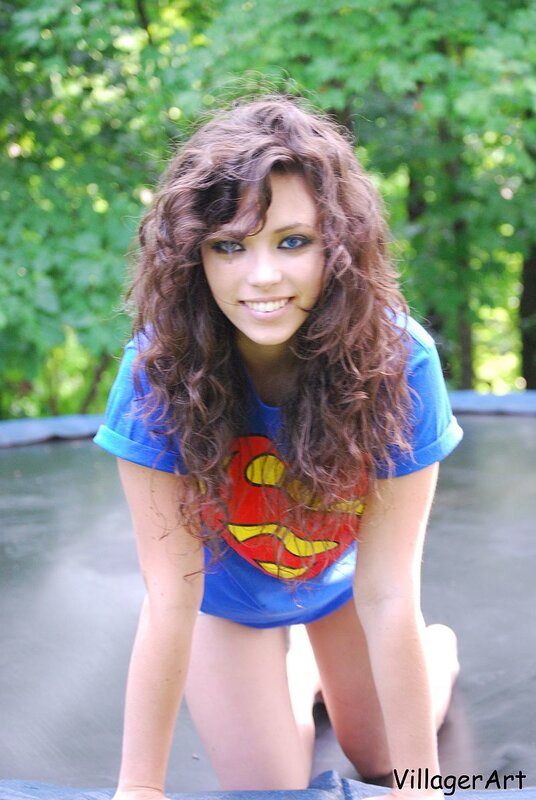 woman in superman shirt