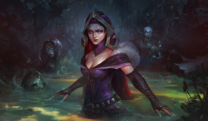 Woman in Swamp with Spirits