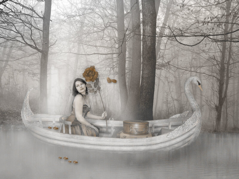 Woman in Swan Boat