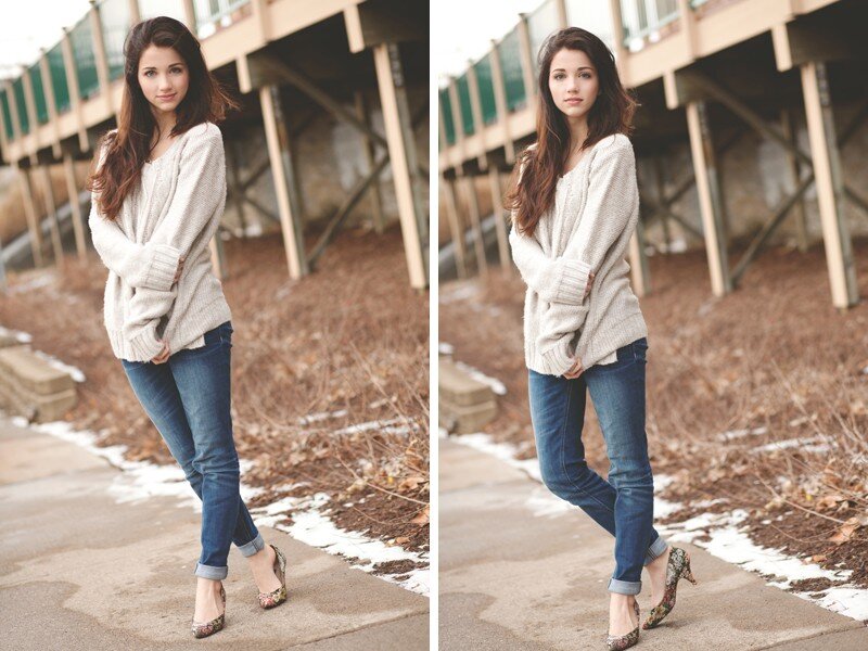 woman in sweater and jeans