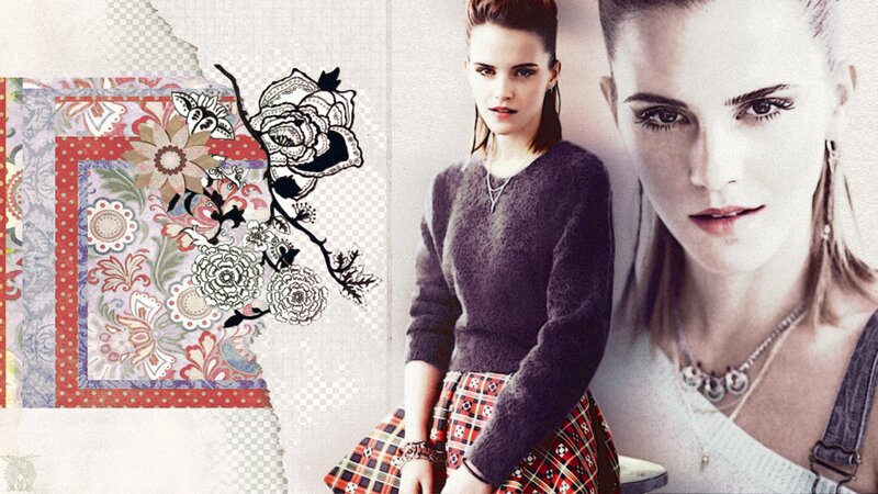 Woman in Sweater and Skirt — Purple