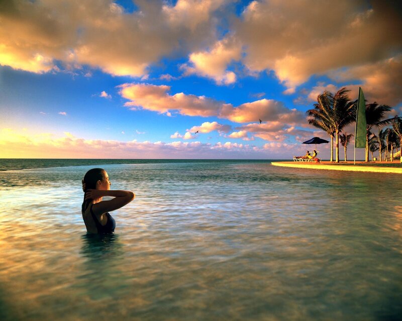 Woman in Swimming Pool — Blue, Serene