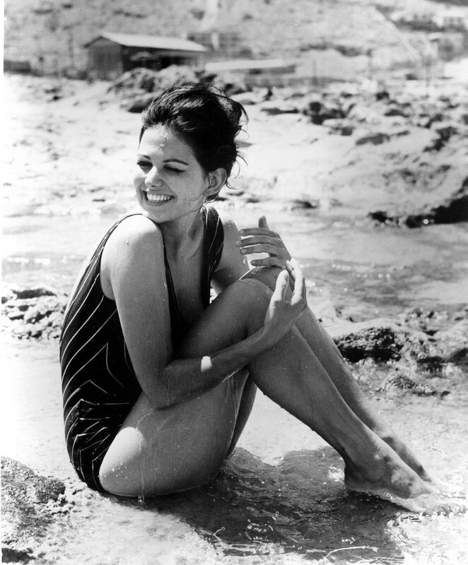 Woman in swimsuit at beach
