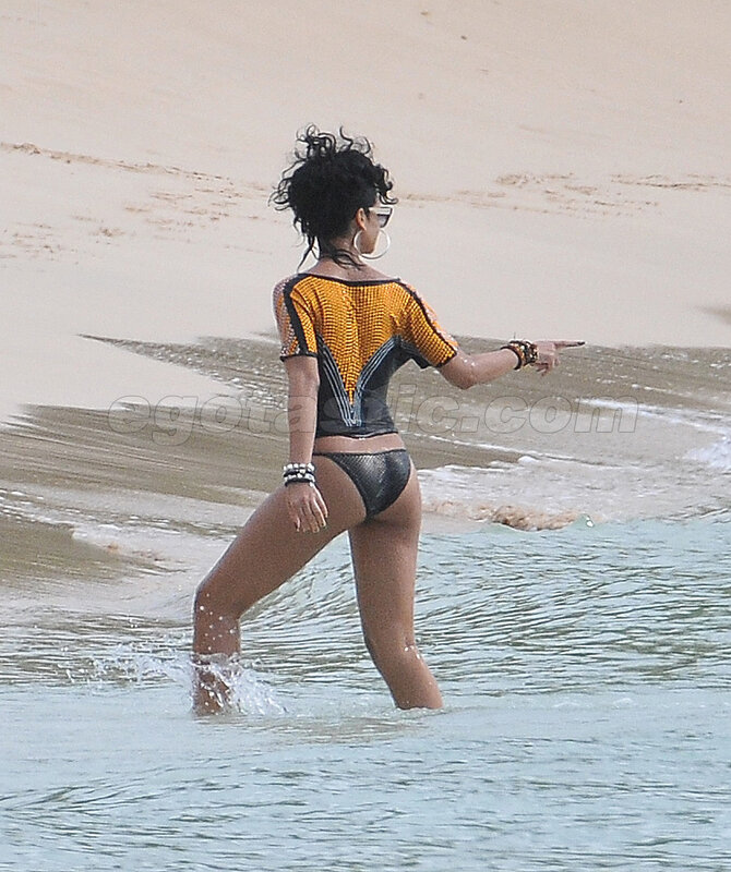 woman in swimsuit at beach
