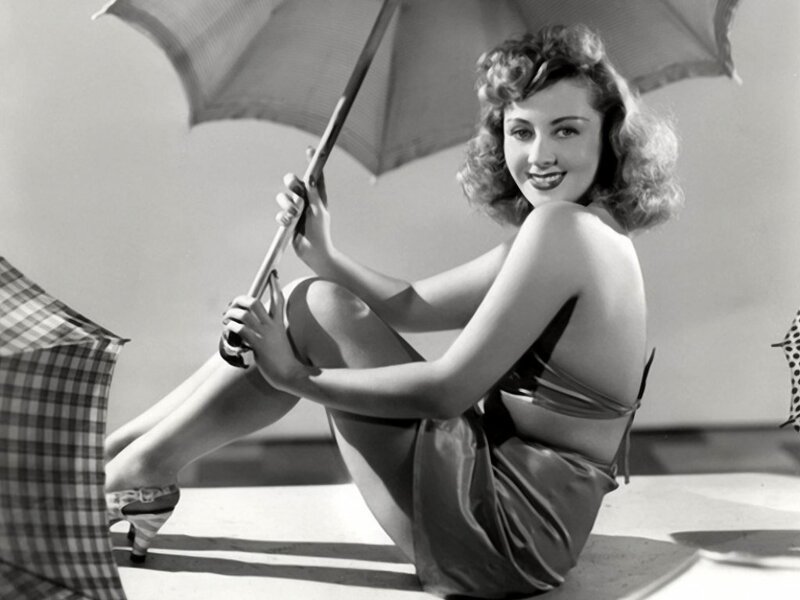 Woman in Swimsuit — Black, Cheerful