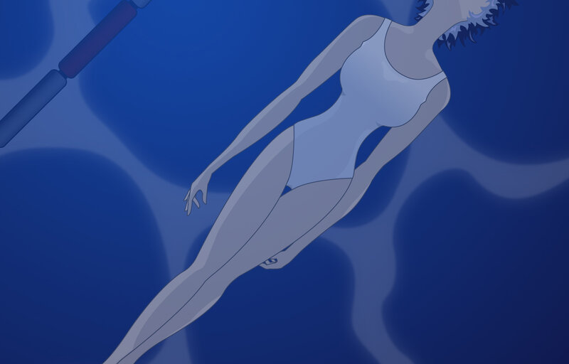 woman in swimsuit underwater