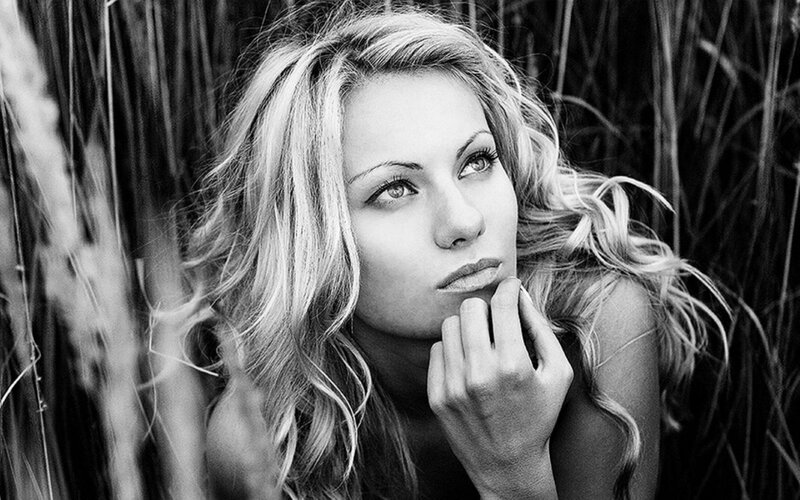 Woman in Tall Grass — Black, Contemplative, Photograph, Tall Grass