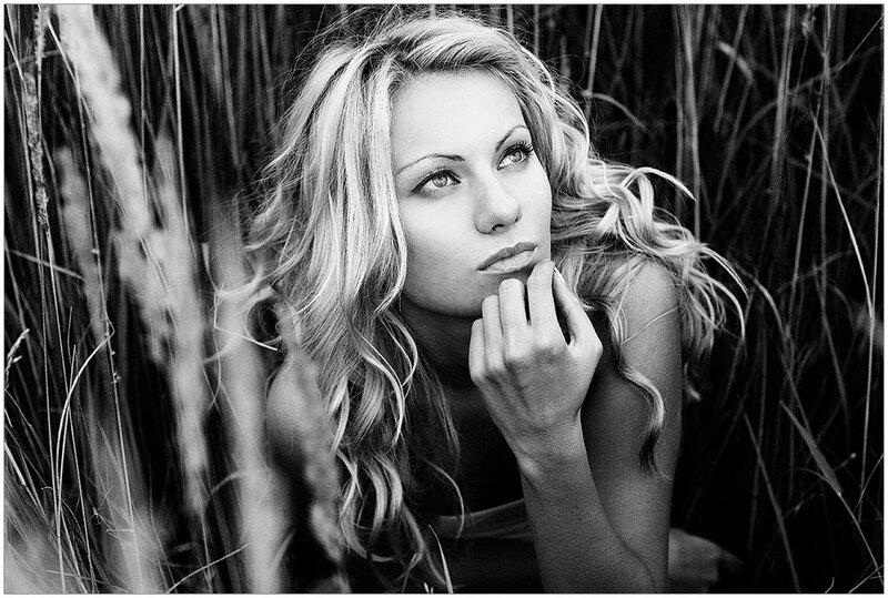Woman in Tall Grass — Black