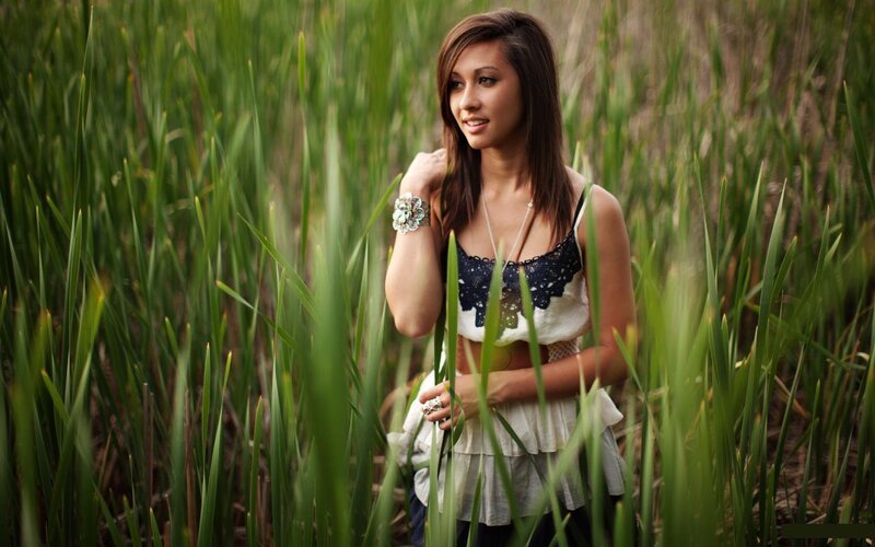 Woman in Tall Grass — Green
