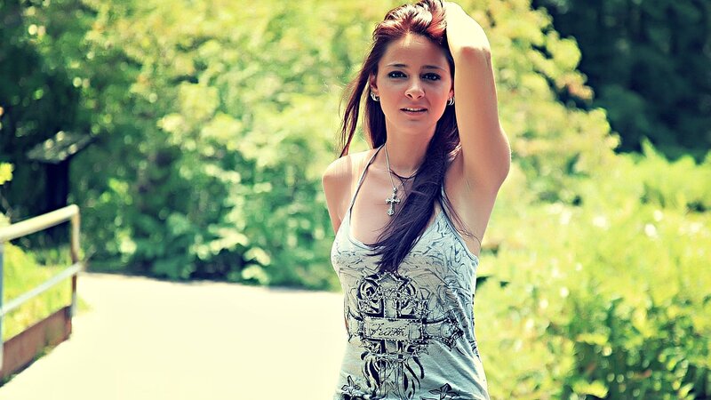woman in tank top outdoors