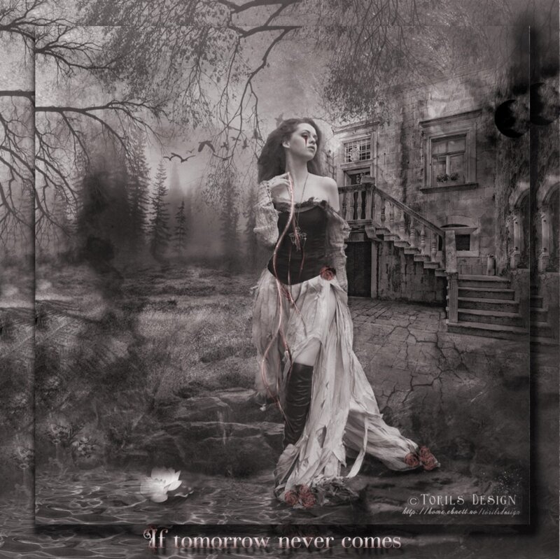 Woman in Tattered Dress — Black, Dramatic