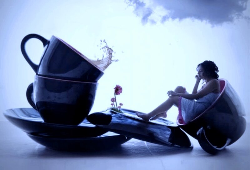 Woman in Teacup — Blue