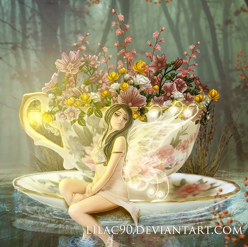 Woman in Teacup — White