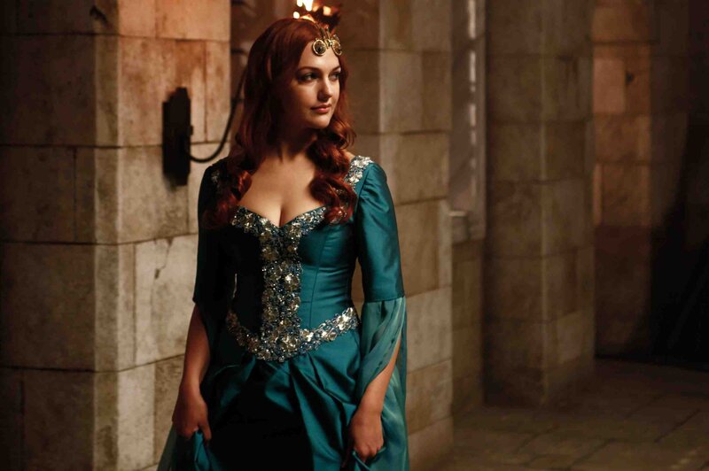 Woman in Teal Gown — Dramatic, Night