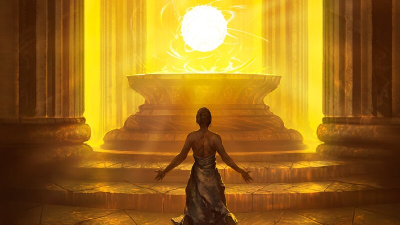 Woman in Temple — Yellow