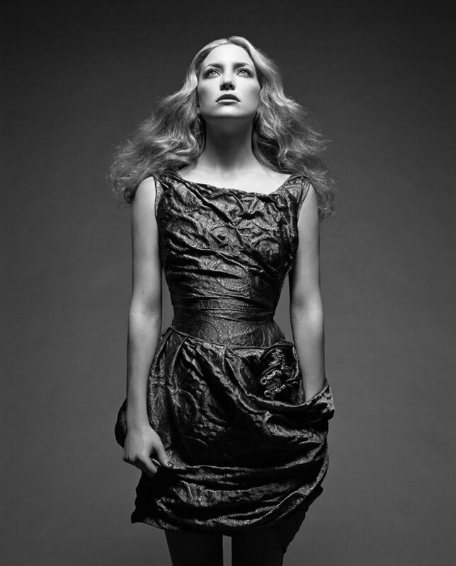 woman in textured dress