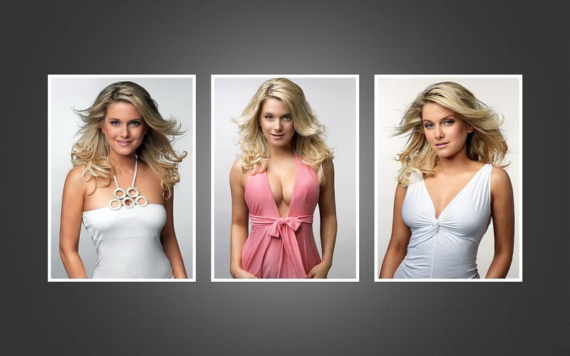 woman in three different outfits
