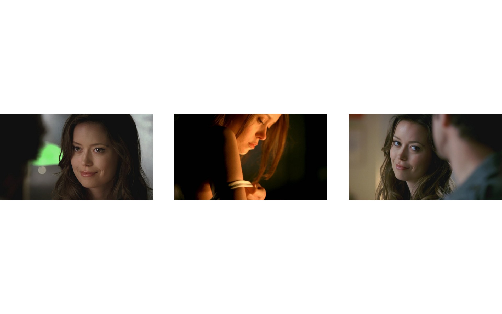 woman in three different scenes
