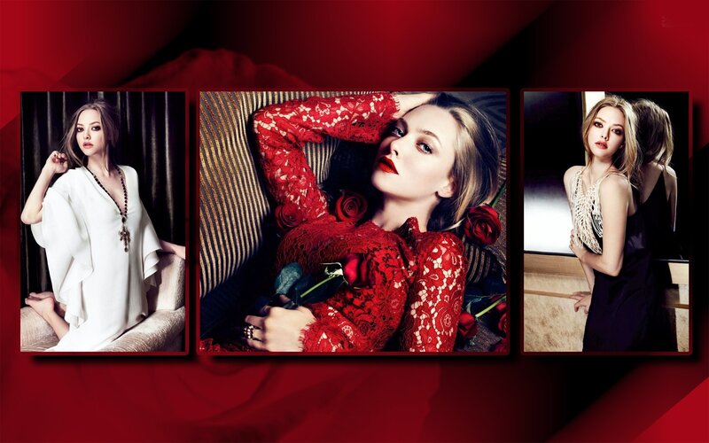 Woman in Three Outfits — Red, Dramatic