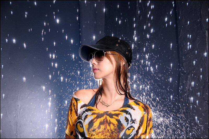 woman in tiger print shirt