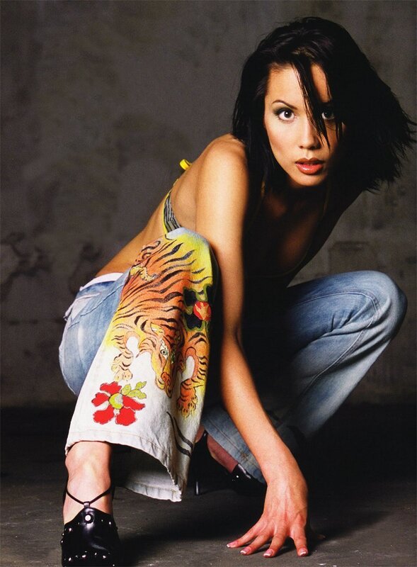 woman in tiger-print skirt