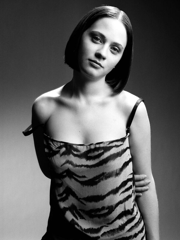 woman in tiger-print top