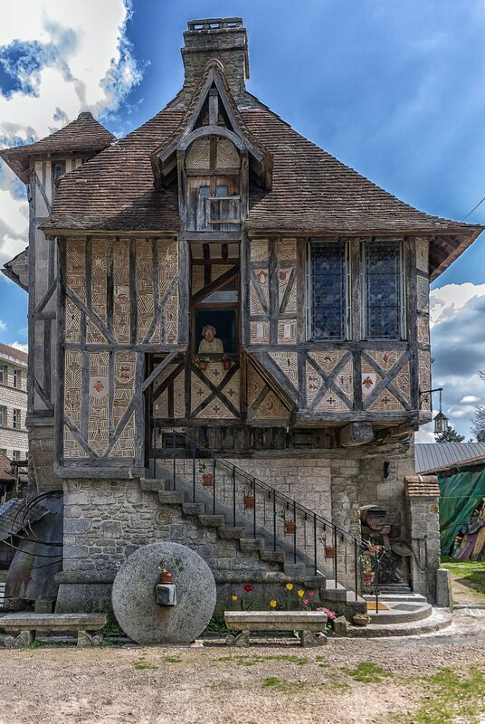 Woman in Timber House