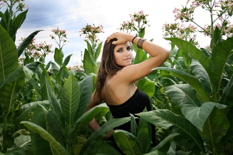 Woman in Tobacco Field
