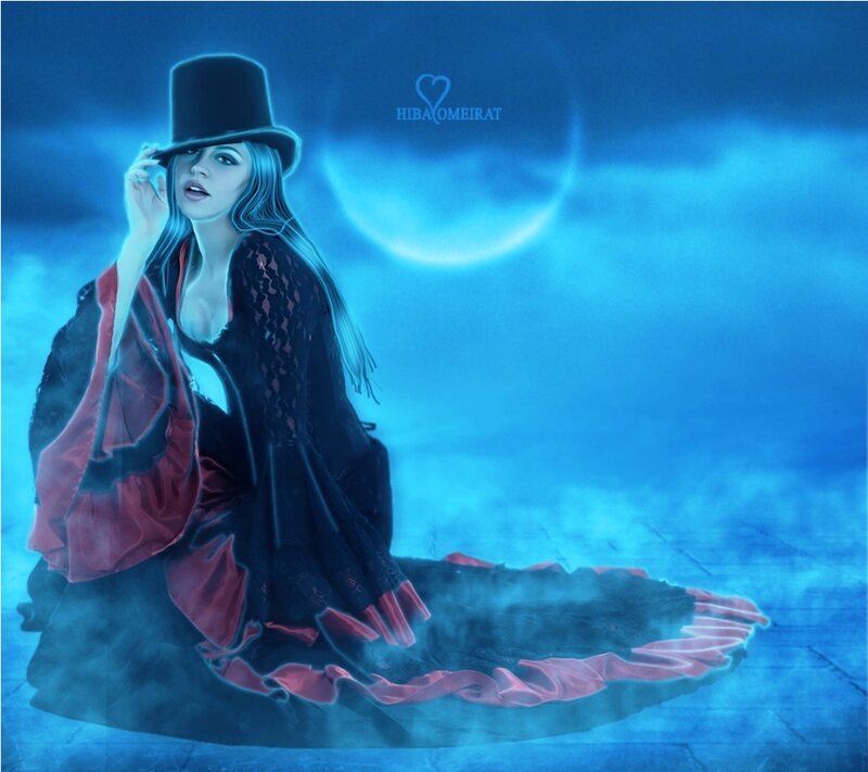 Woman in Top Hat and Cloak