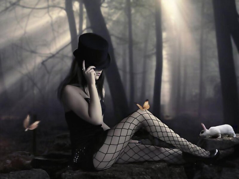 Woman in Top Hat — Black, Mysterious