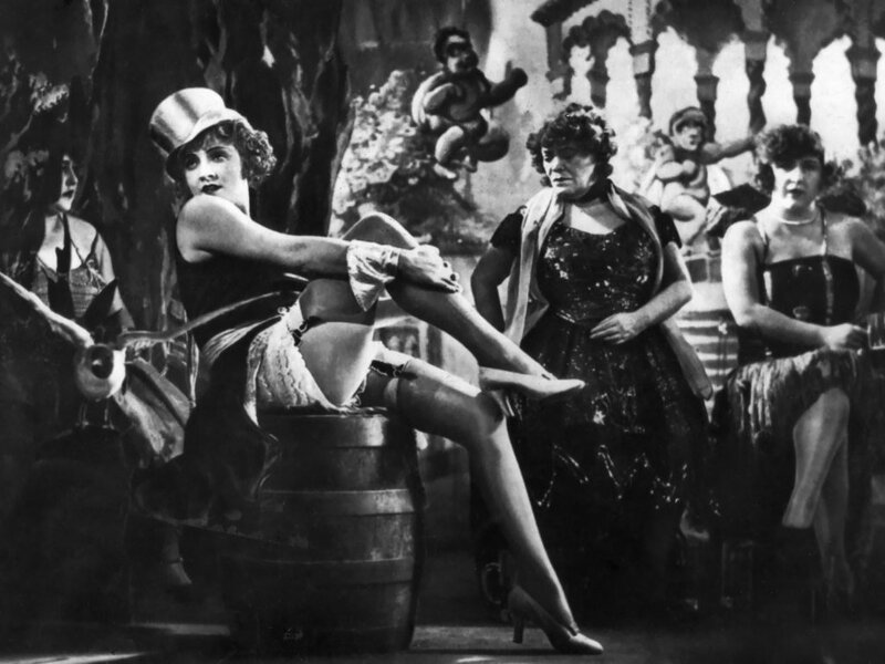 Woman in Top Hat on Barrel